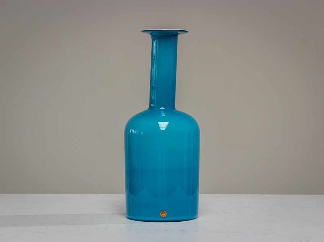 Large Blue Gulvvas, Designed By Otto Brauer For Kastrup Holmegaard, 1970 photo for sale