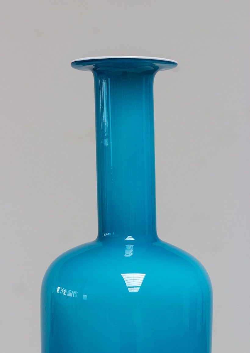Large Blue Gulvvas, Designed By Otto Brauer For Kastrup Holmegaard, 1970 photo buy