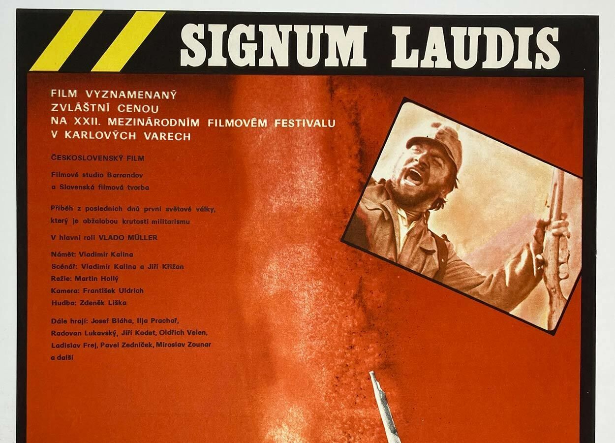 Original Film Poster, Signum Laudis, Unknown Artist, 1980, Genuine Czech Vintage Print photo furniture
