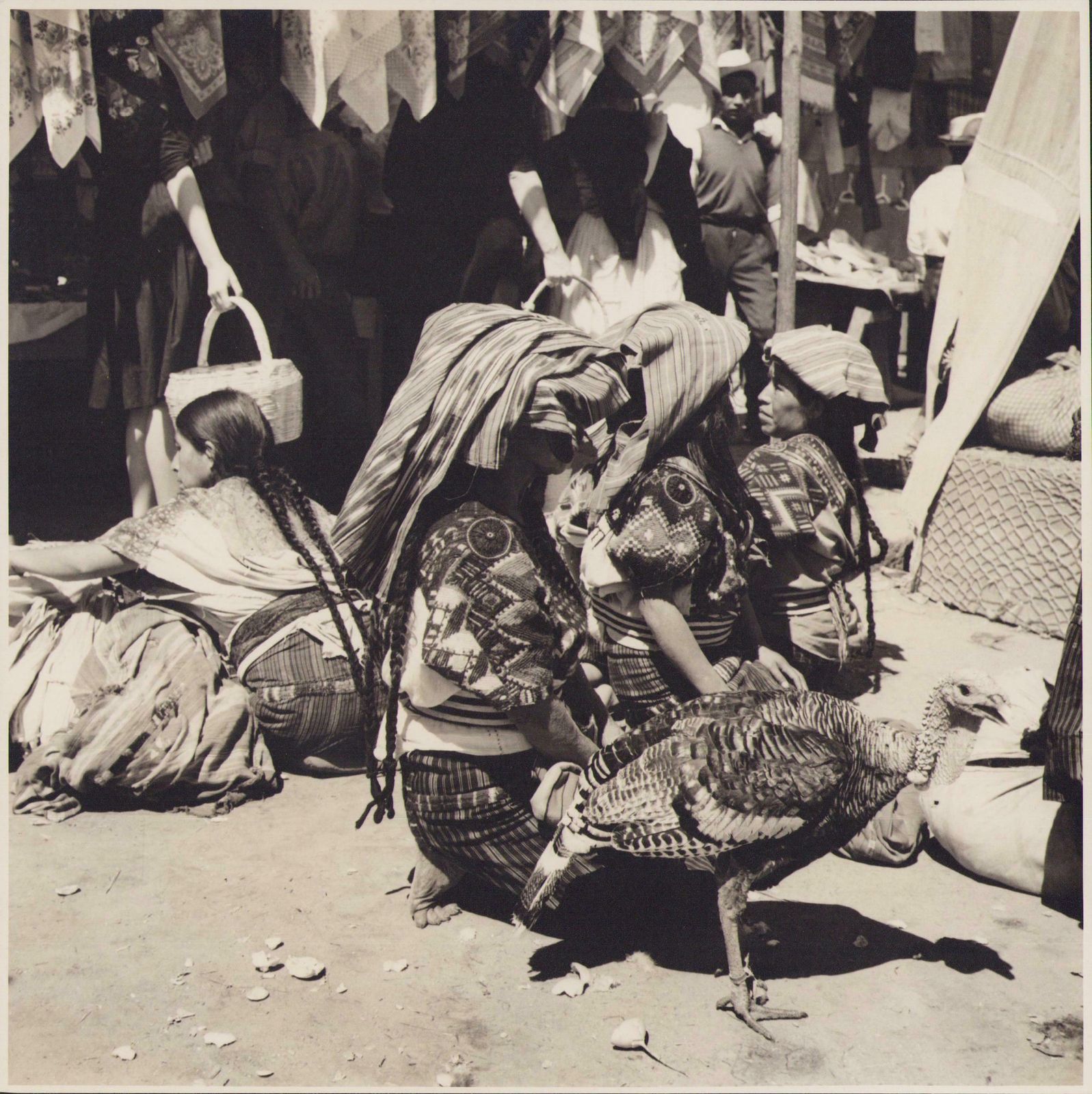 Hanna Seidel Guatemala, Market, Black And White Photograph, Circa 1960s,  Circa 1960s