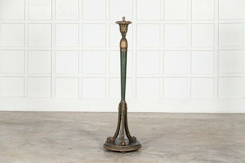 19thc French Gilt & Green Painted Floor Lamp photo 1783.0