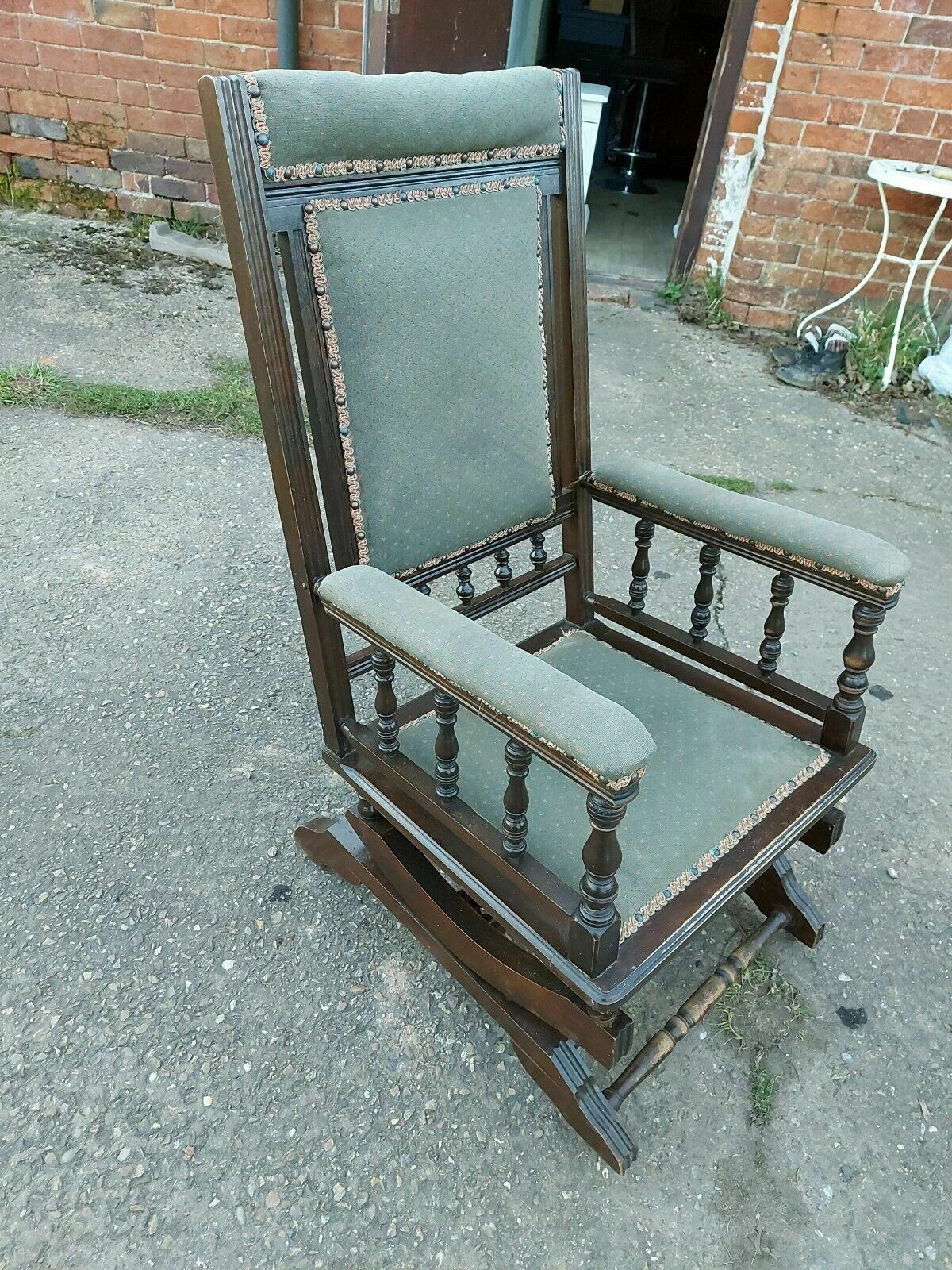 Antique Victorian Sprung Rocking Chair photo Furniture