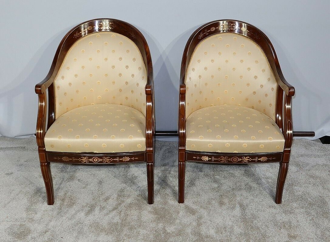 Pair Of Bergeres In Rosewood, Charles X Period, Early 19th Century photo for sale