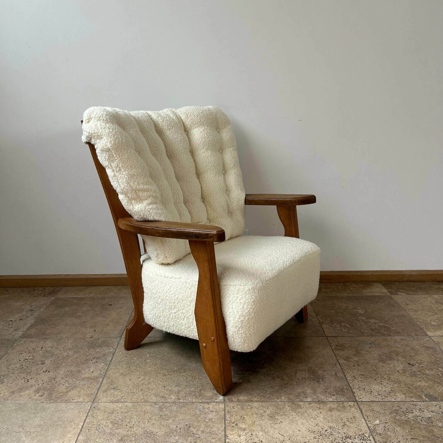 Guillerme Et Chambron Mid Century French Oak Armchair photo vinterior