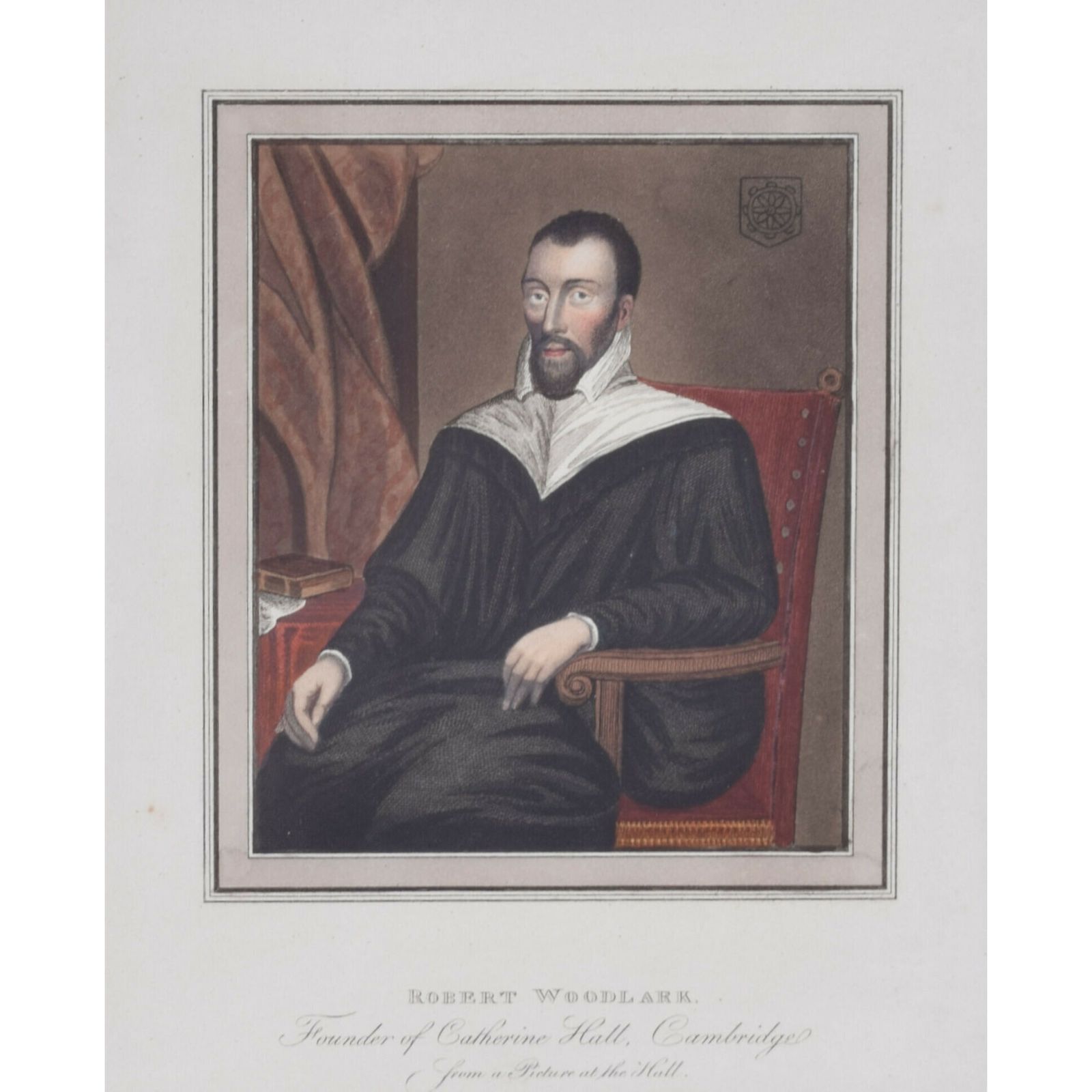 Robert Woodlark, St Catharine’s College, Cambridge Founder Engraving photo furniture