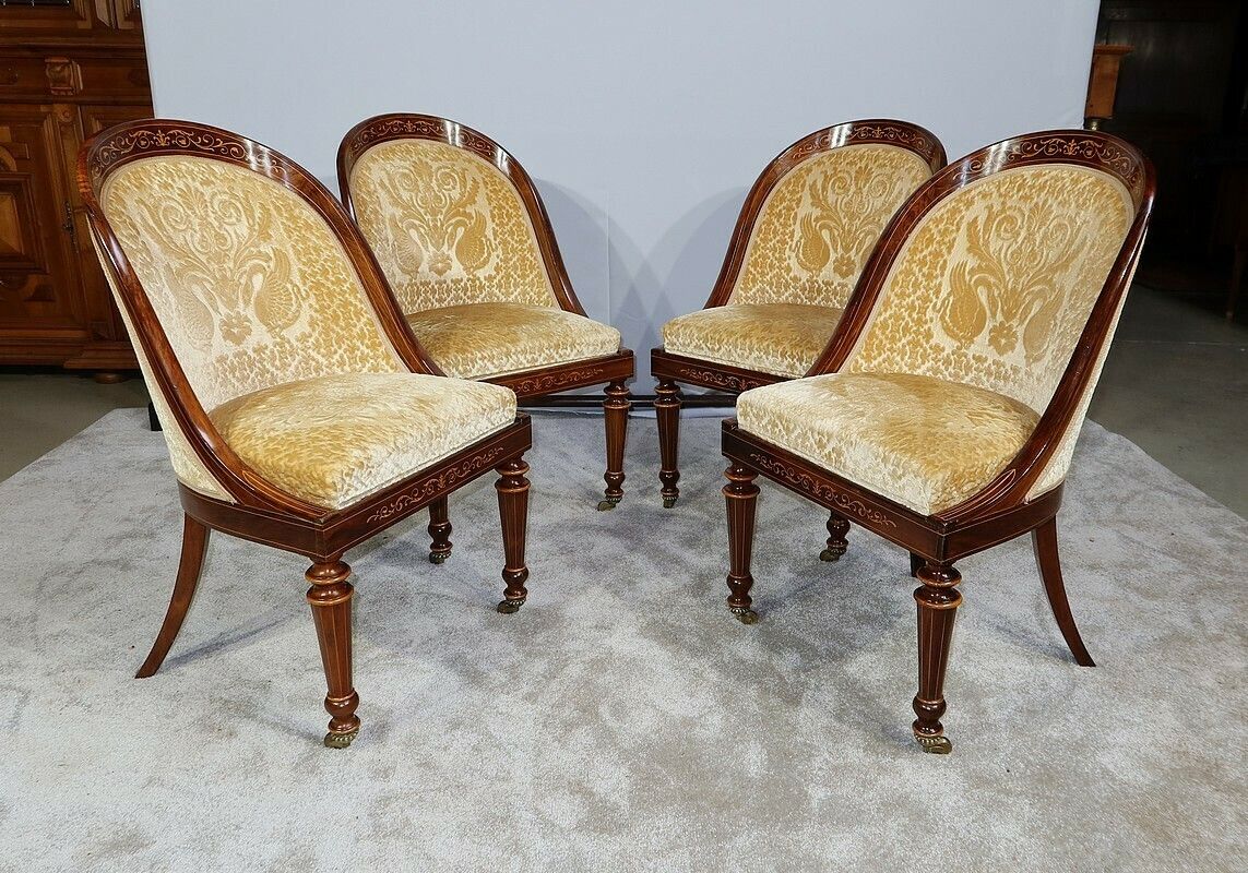 Set Of 4 Rosewood Chairs, Charles X Period   Early 19th Century