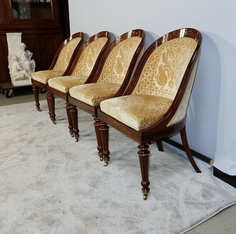 Set Of 4 Rosewood Chairs, Charles X Period   Early 19th Century photo furniture