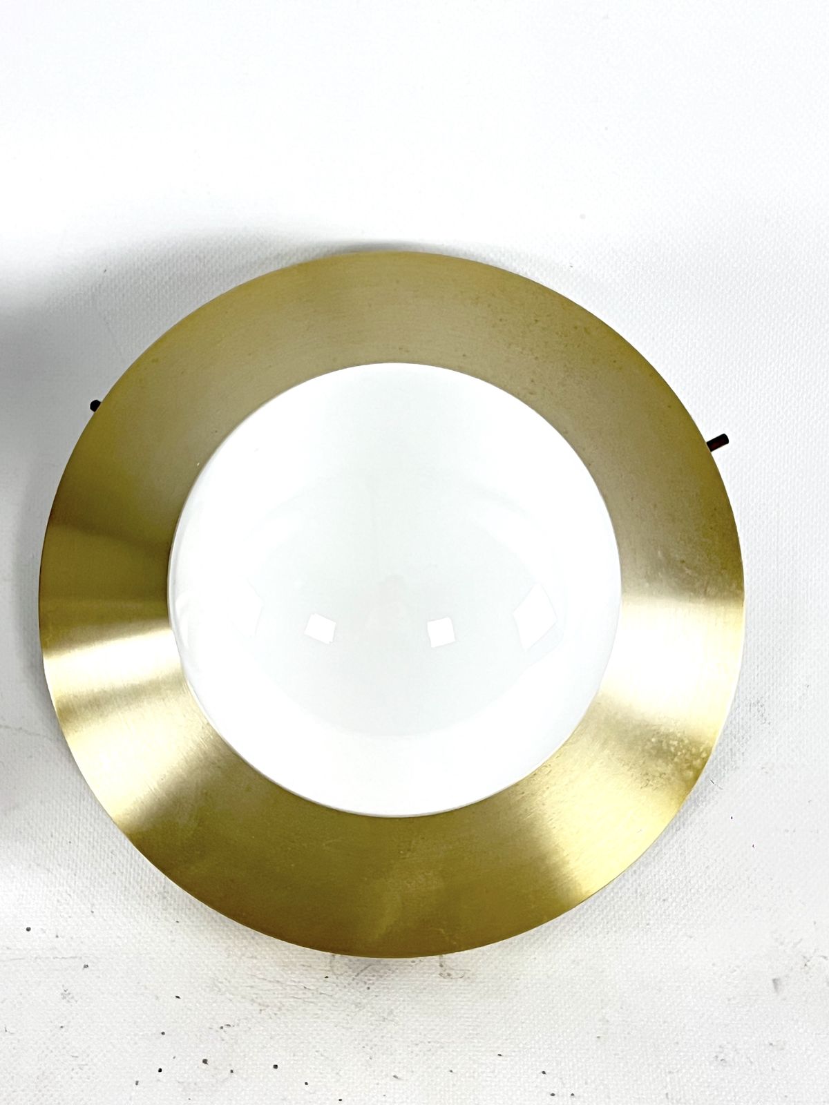 Stilux Milano, Vintage Round Gilded Aluminum Wall Lamps From 60s. Set Of Two photo 991.9