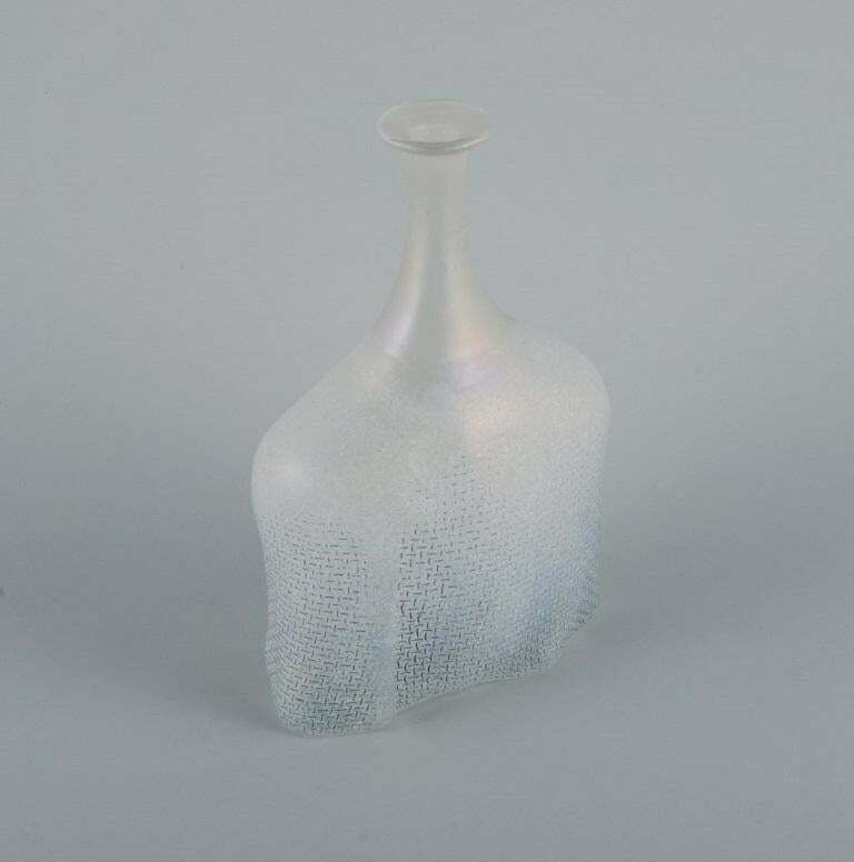 Bertel Vallien For Kosta Boda. Vase / Bottle With Blue Tones In Art Glass photo furniture