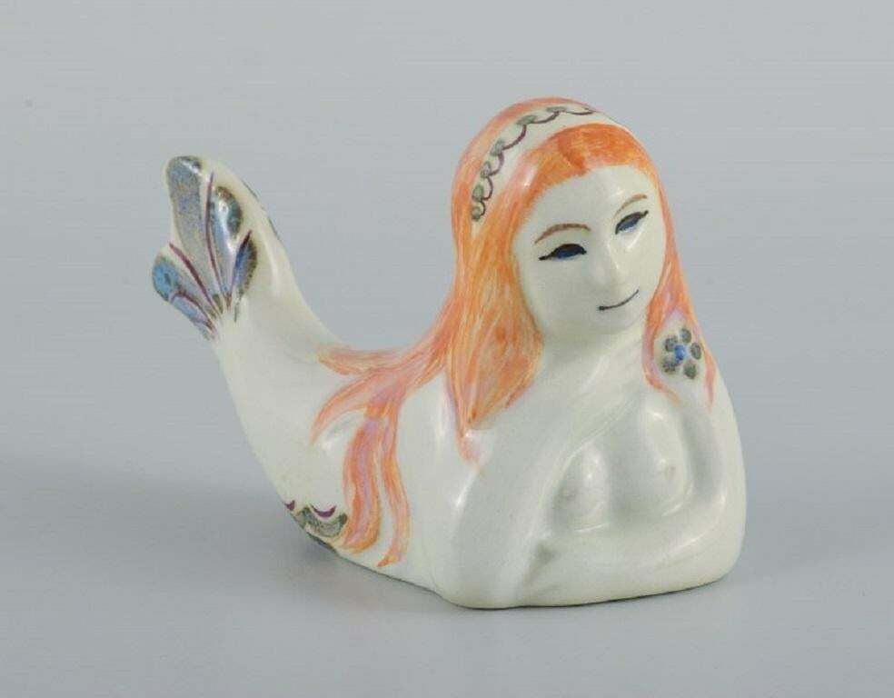 Doreen Middelboe For Aluminia/Royal Copenhagen, Faience Mermaid Figure. 1970s. photo Home Decor