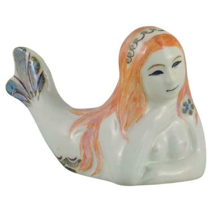 Doreen Middelboe For Aluminia/Royal Copenhagen, Faience Mermaid Figure. 1970s. photo vinterior
