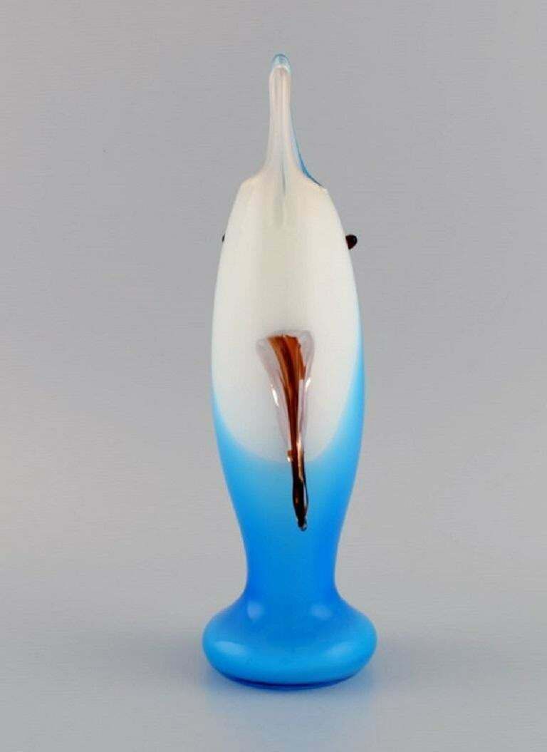 Murano Vase / Sculpture In Mouth Blown Art Glass, Fish, Italian Design, 1960s photo Home Decor
