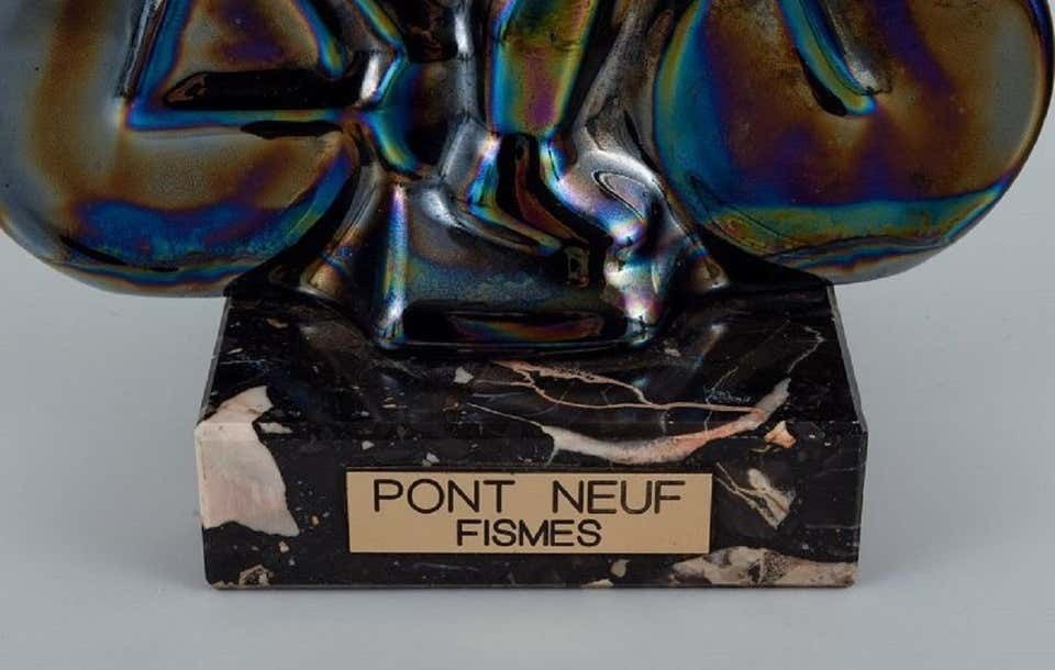 Rambervillers, French Ceramic Sculpture In The Form Of A Cyclist photo Art