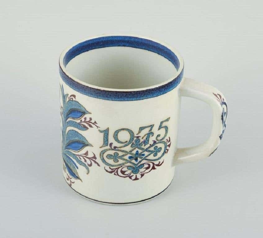 Nils Thorsson For Royal Copenhagen, Anniversary Mug In Earthenware, 1775 1975 photo Home Decor