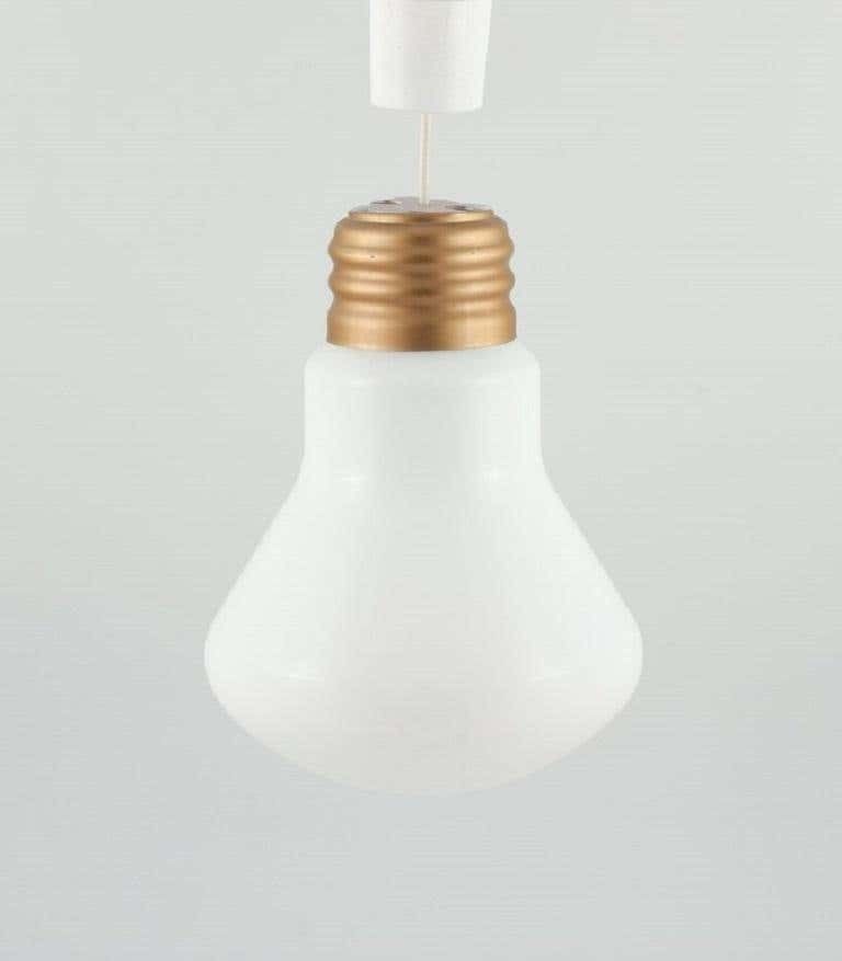 Light Bulb Shaped Ceiling Lamp In Frosted Glass And Metal, Ingo Maurer Style photo furniture