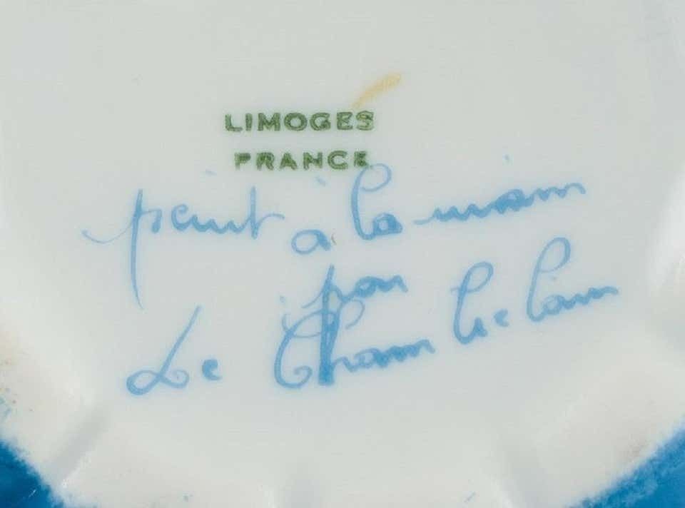 Limoges, France, Hand Painted Porcelain Vase In Turquoise. Ca 1930s photo 598.0