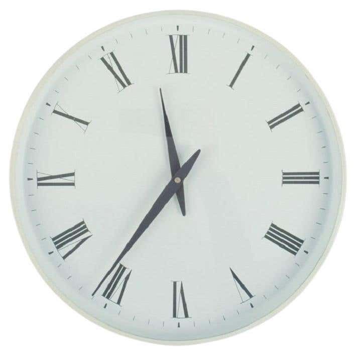 Henning Koppel For Georg Jensen, White Plastic Wall Clock