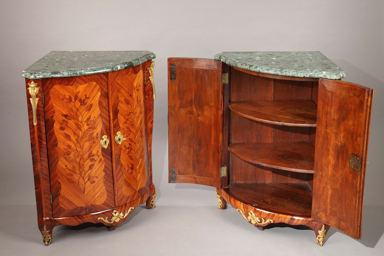 photo furniture Pair Of Louis XV Corner Tables Stamped Jean Lapie, 18th Century