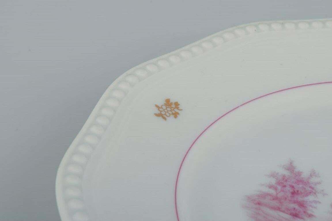 Rosenthal, A Set Of Ten Plates, Hand Painted In Purple With Landscape Scenes. photo 427.0