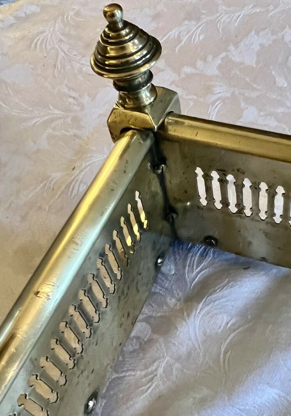 Victorian Brass Fender And Brass Fire Irons photo vinterior