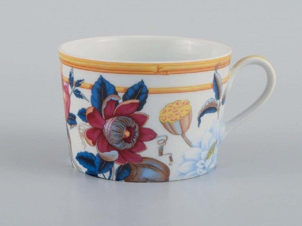 Porcelaine De Paris Aurore Tropicale Two Coffee Cups And A Plate, Limoges photo 339.0