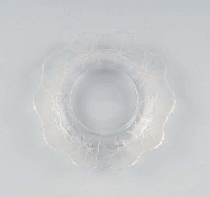 Lalique Bottle Tray In Clear Art Glass With Flower Decoration, Approx. 1980 photo furniture