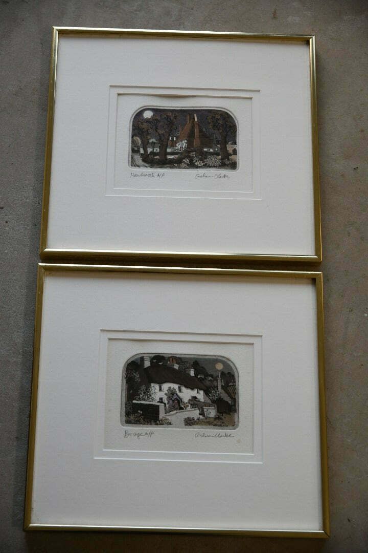 Graham Clarke Etchings Borage & Hawkermoth Artist Proof photo furniture