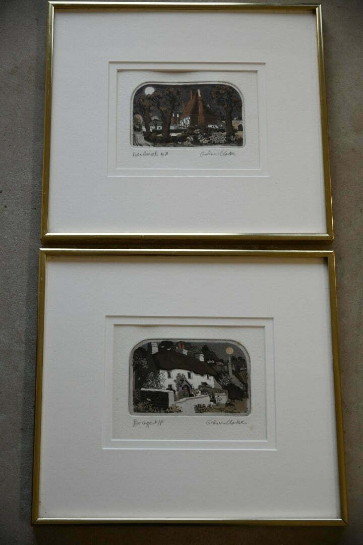 Graham Clarke Etchings Borage & Hawkermoth Artist Proof photo vintage