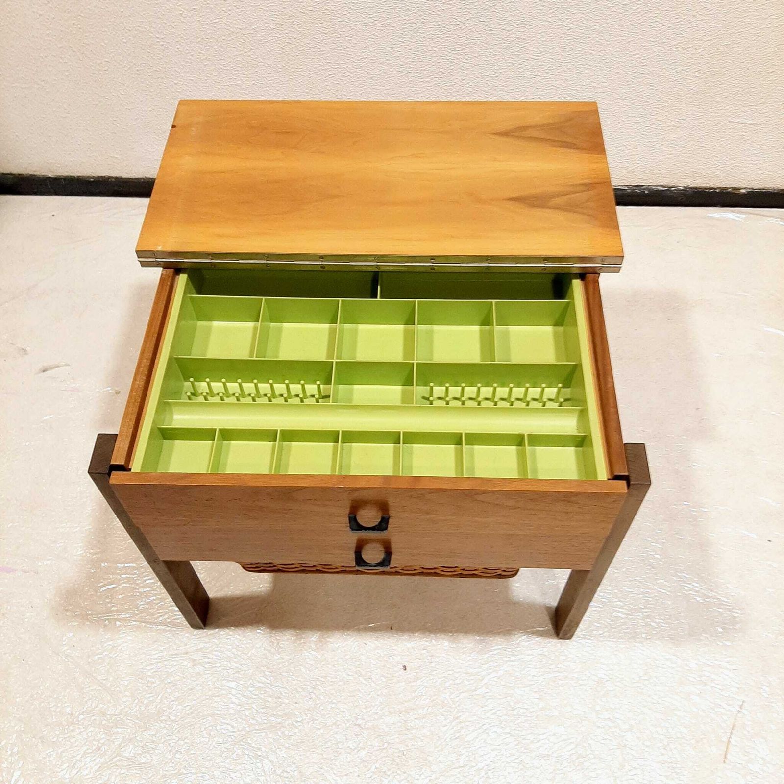 photo buy Sewing Cabinet With Reed Basket By Horn Collection, West Germany 1950s