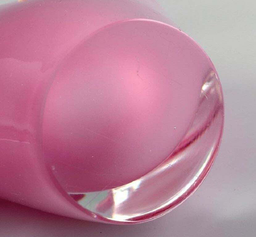 Two Armed Murano Candle Holder In Pink Hand Blown Art Glass. Italian Design photo vintage