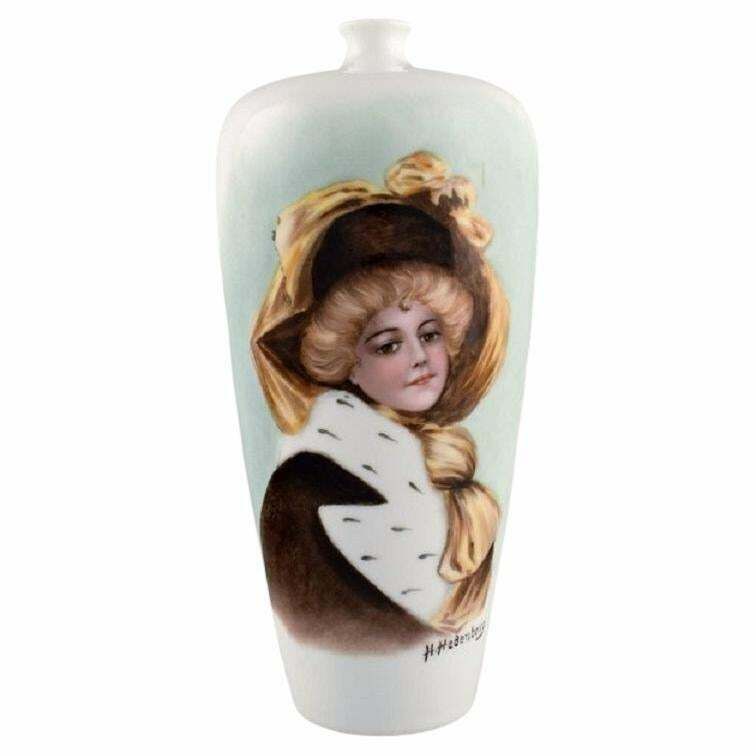 H. Hedenborg For Rosenthal Antique Vase In Porcelain With Female Portrait