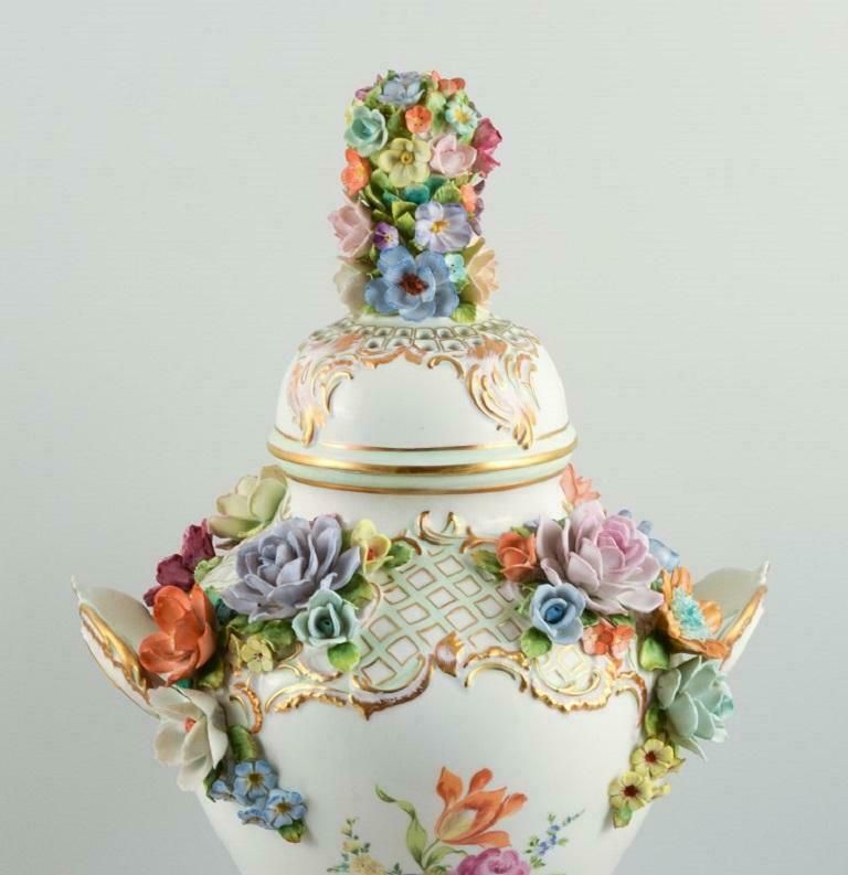 Dresden, Germany, Colossal Lidded Porcelain Vase On Stand photo for sale