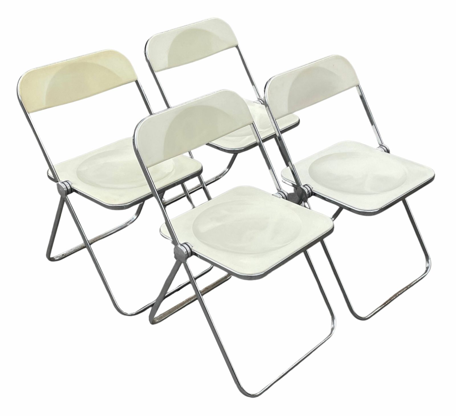 4 Plia Folding Chairs By Giancarlo Piretti For Castelli photo for sale
