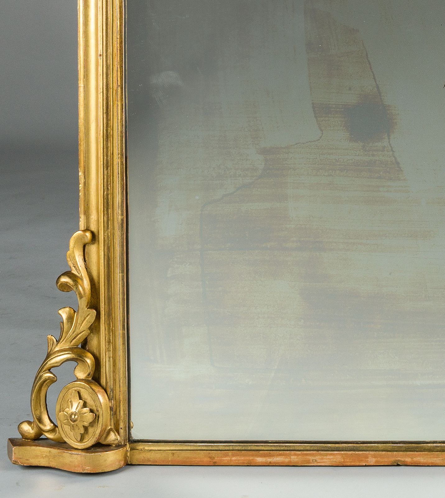 Large 19th Century Victorian English Gilt Overmantle Mirror photo for sale