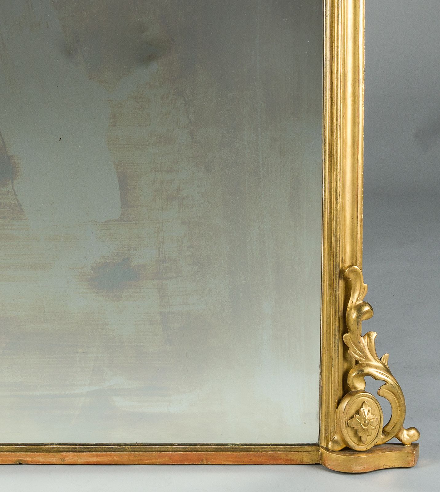 Large 19th Century Victorian English Gilt Overmantle Mirror photo 1935.0