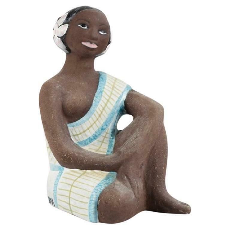 Mari Simmulson For Upsala Ekeby, Rare Ceramic Figure Of A Tahitian Woman