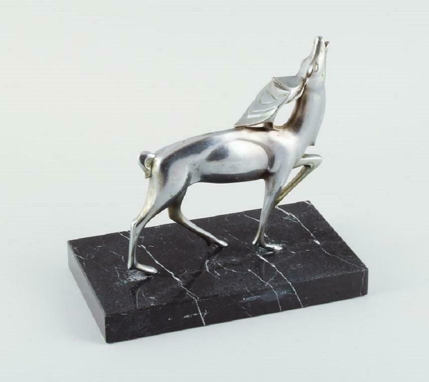 Michel Decoux, ''1837 1924'' Belgian Sculptor, Art Deco Sculpture Of A Stag photo 847.0