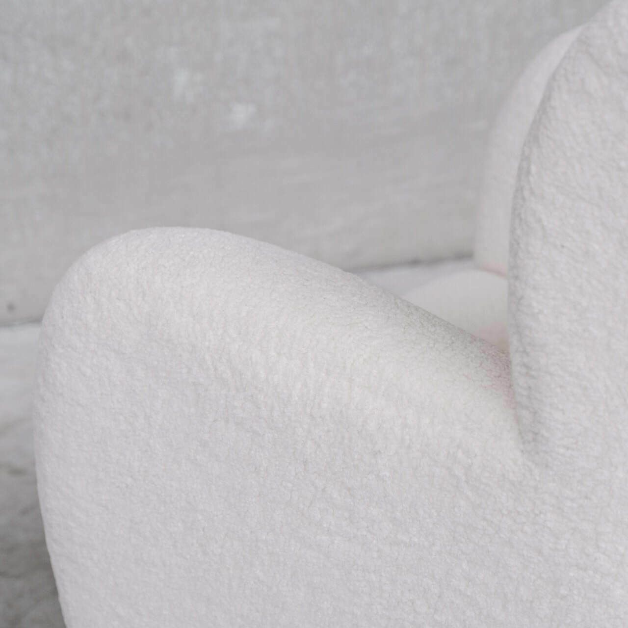 Pair Of White Boucle Danish Mid Century Armchairs photo vinterior