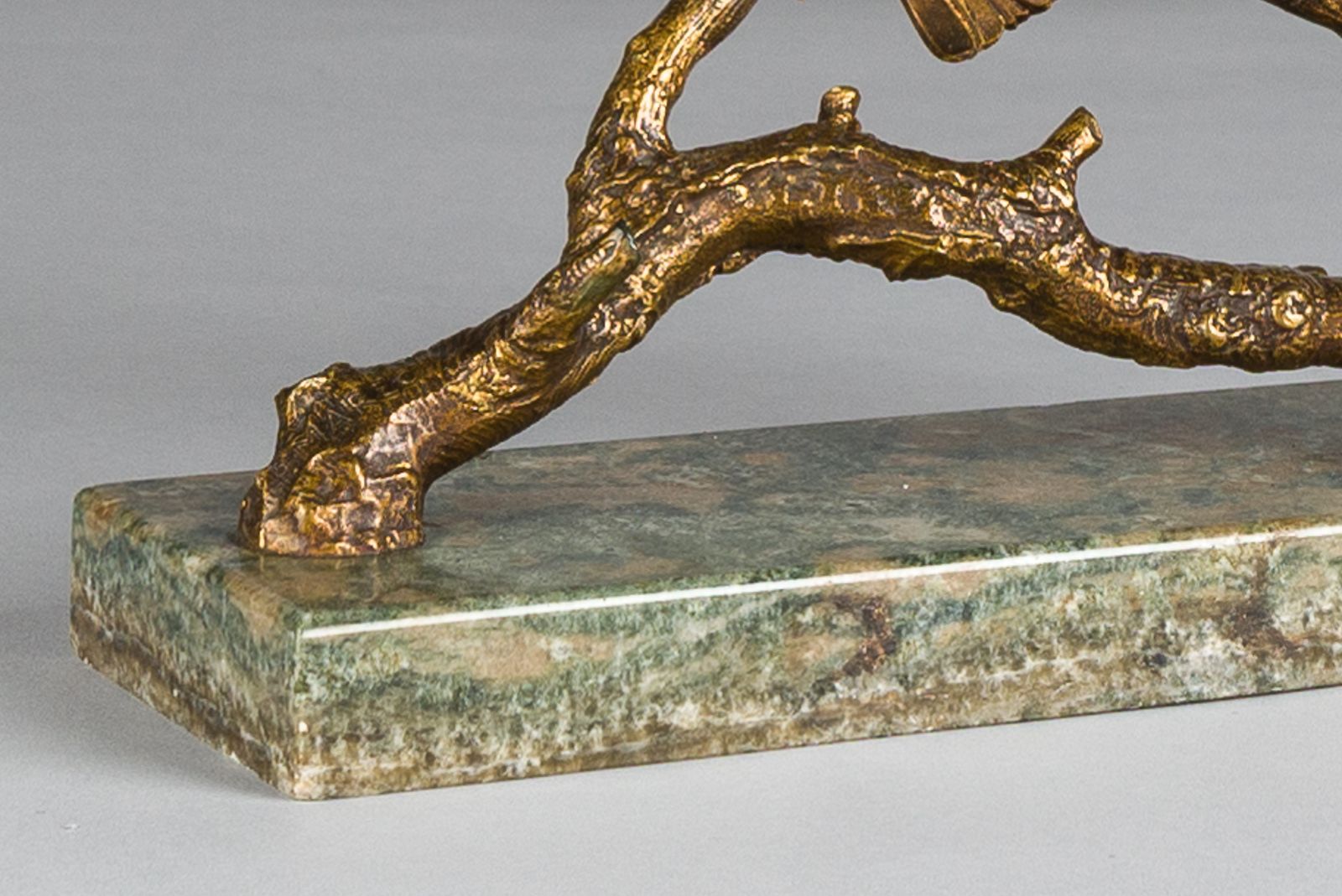 French Art Deco Gilded Bronze Sculpture Of Birds Resting On A Branch Signed P. Marec photo 2275.0