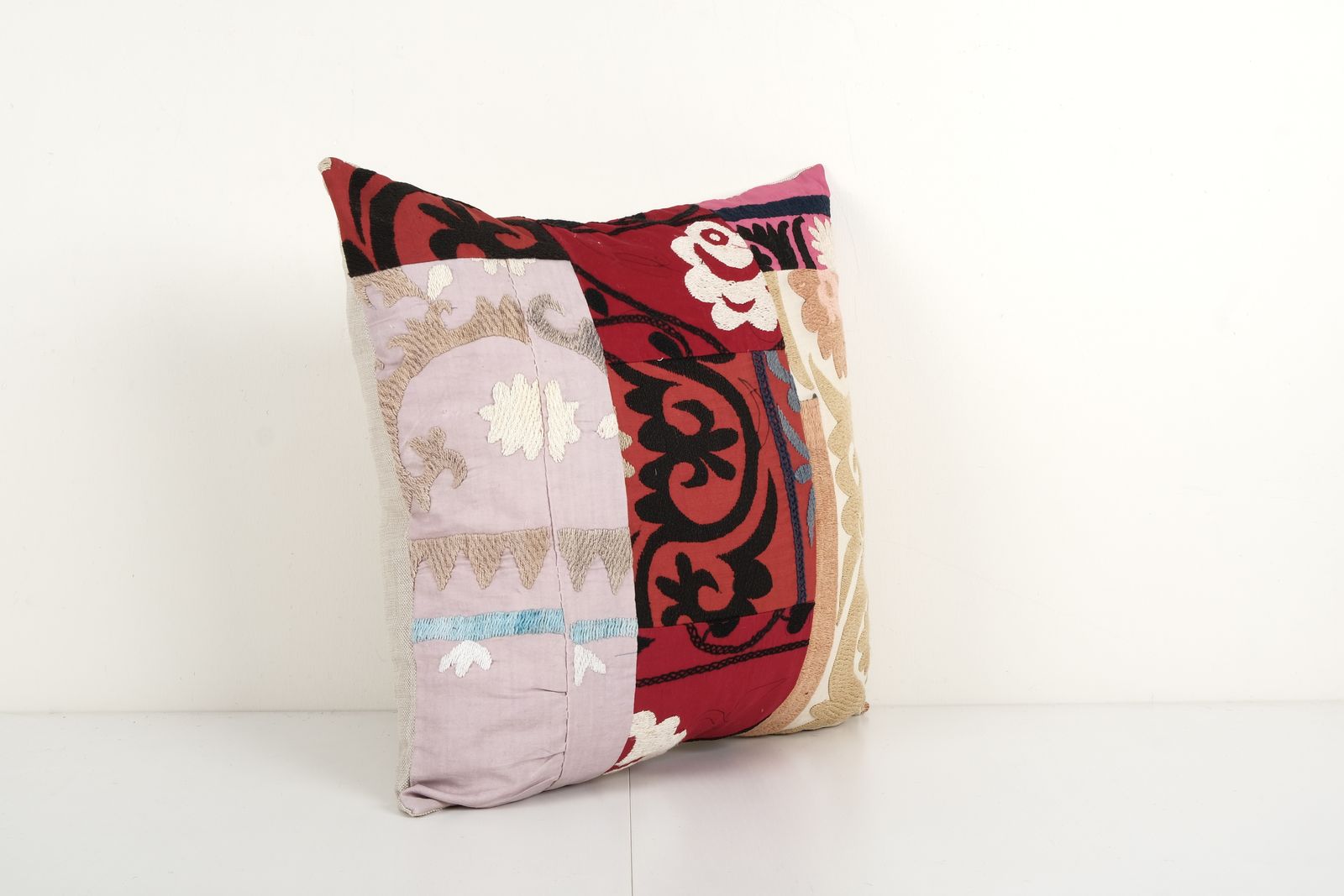 Vintage Patchwork Kilim Pillow Cover, Ethnic Tribal Cushion Cover, Home Decor 18'' X 19'' photo for sale