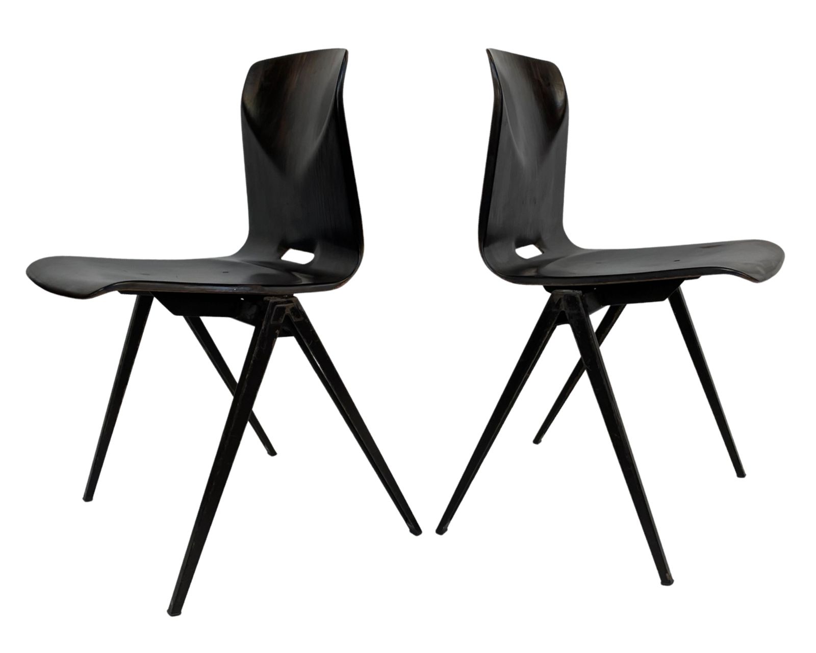 538.72 Set Of Four Pagholz Galvanitas S22 Stackable School Chair Brown photo
