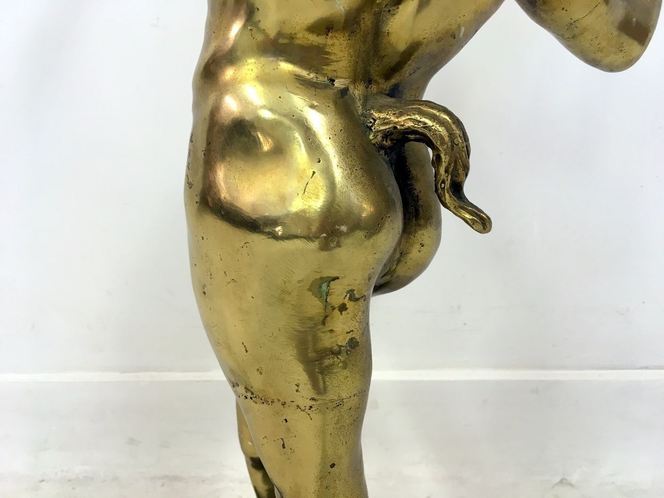 photo for sale Gilt Bronze Figure Of The Dancing Faun Of Pompeii