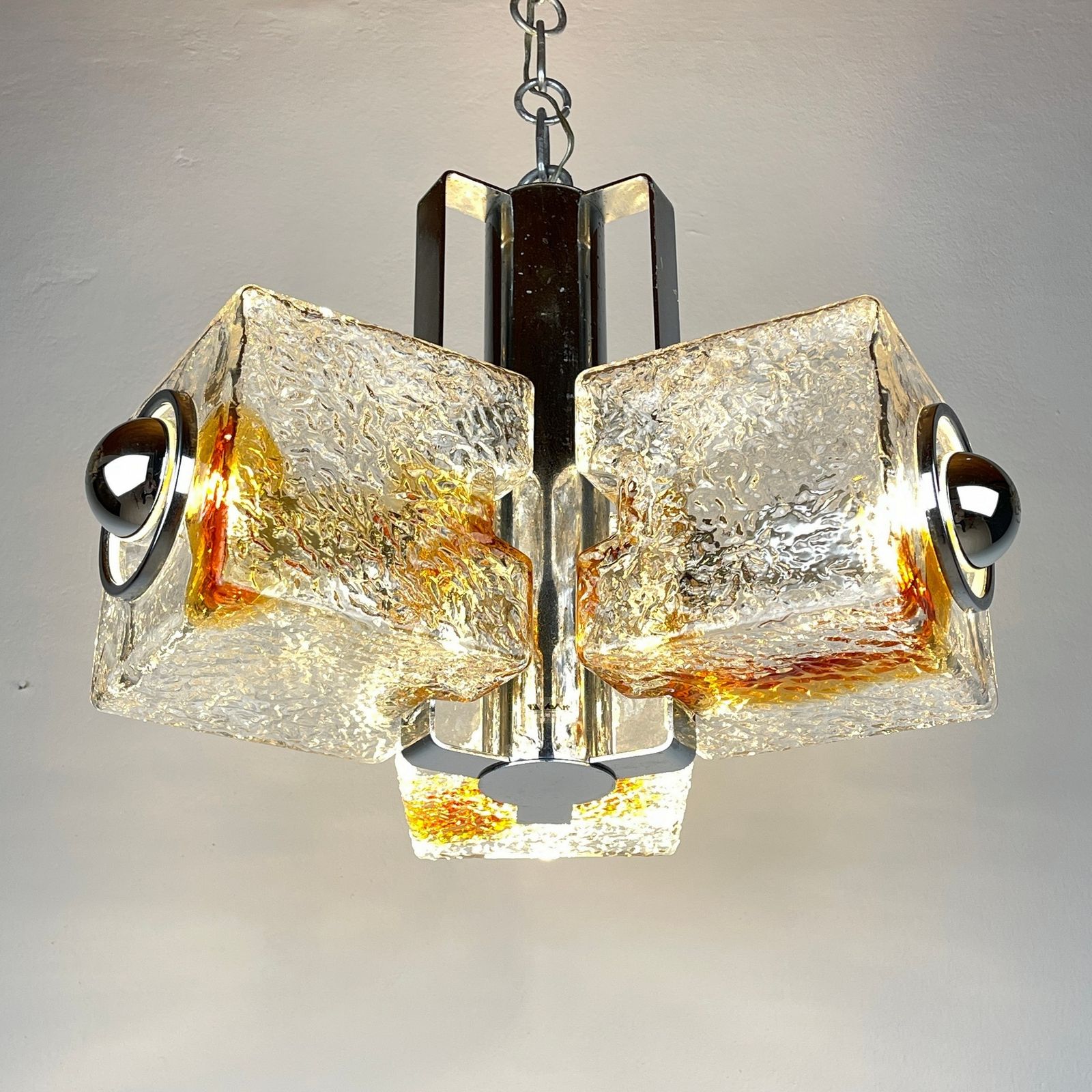 Cube Design Murano Chandelier By Toni Zuccheri For Veart Italy 1970s photo 1120.0