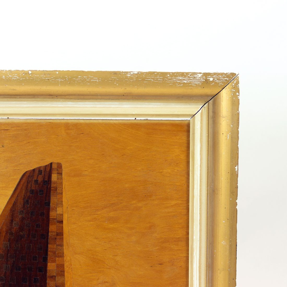 Unique Art Work In Inlaid Wood Veneer, Czechoslovakia 1950s photo vintage