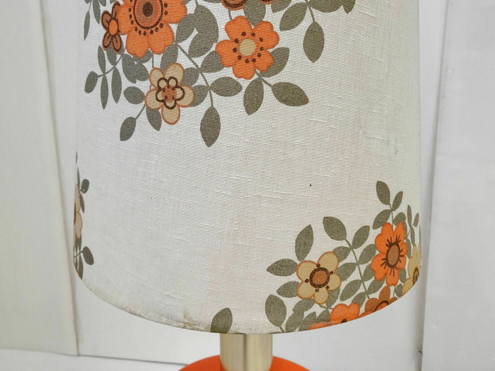Lighting Vintage Floor Lamp 1970 Space Age Orange Glass & Brass 70s Flower Power photo