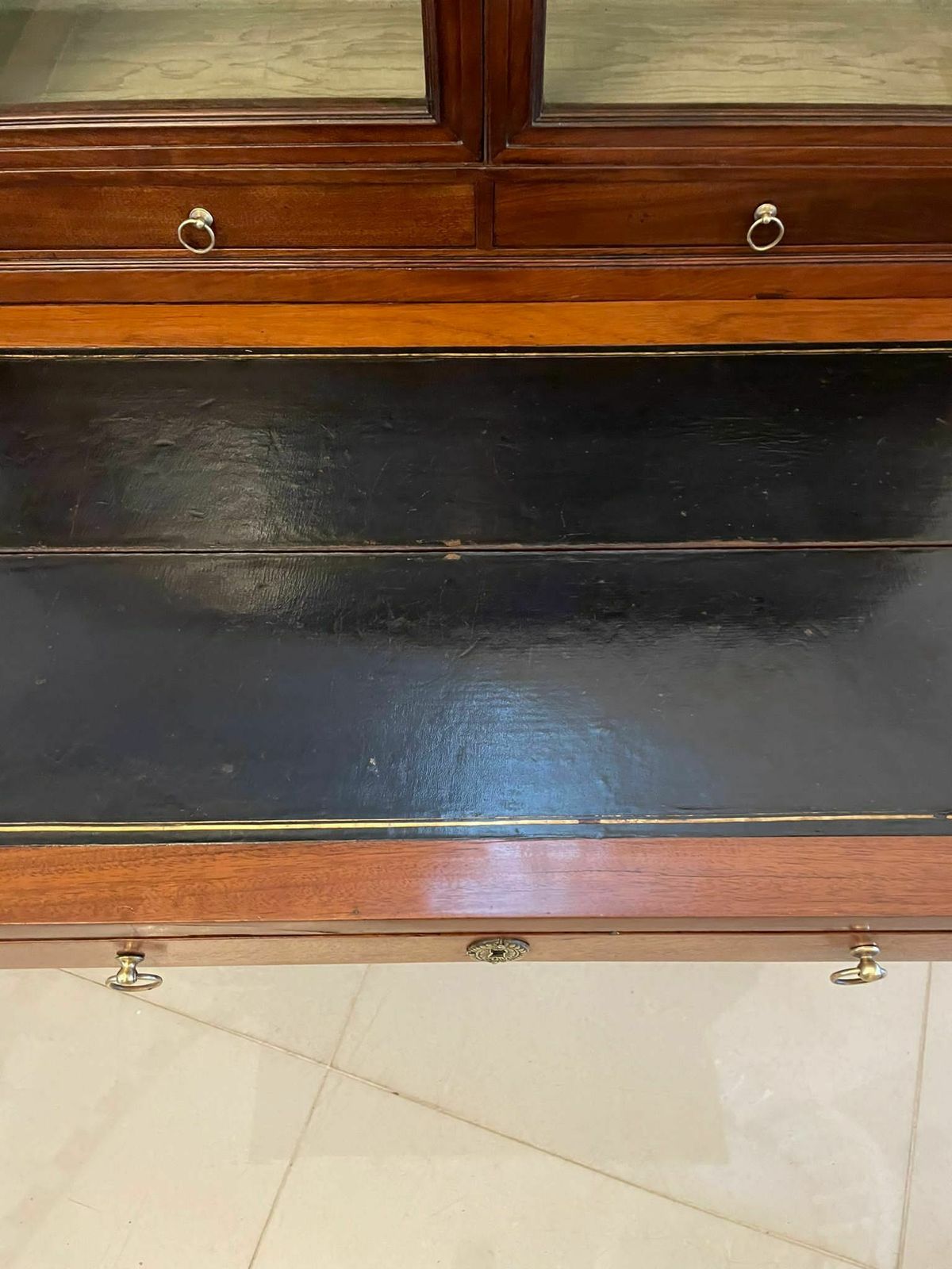 Quality Antique French Mahogany Fold Down Desk photo for sale