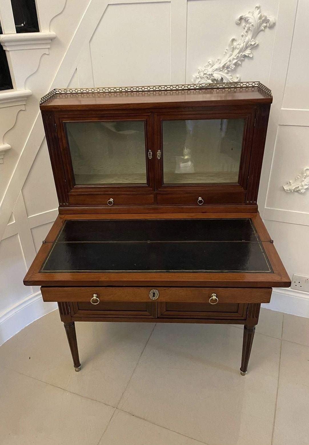 photo furniture Quality Antique French Mahogany Fold Down Desk