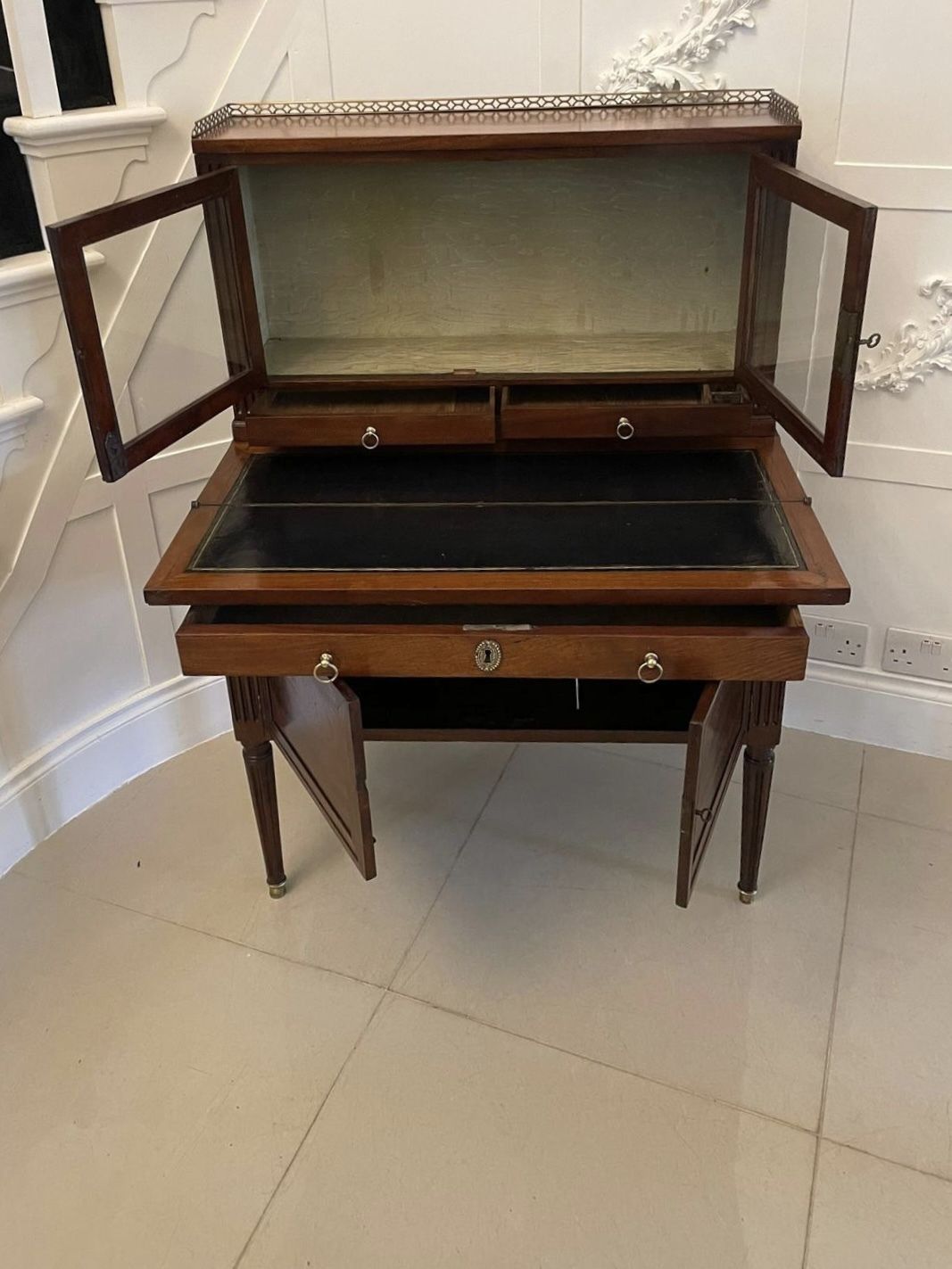 photo for sale Quality Antique French Mahogany Fold Down Desk