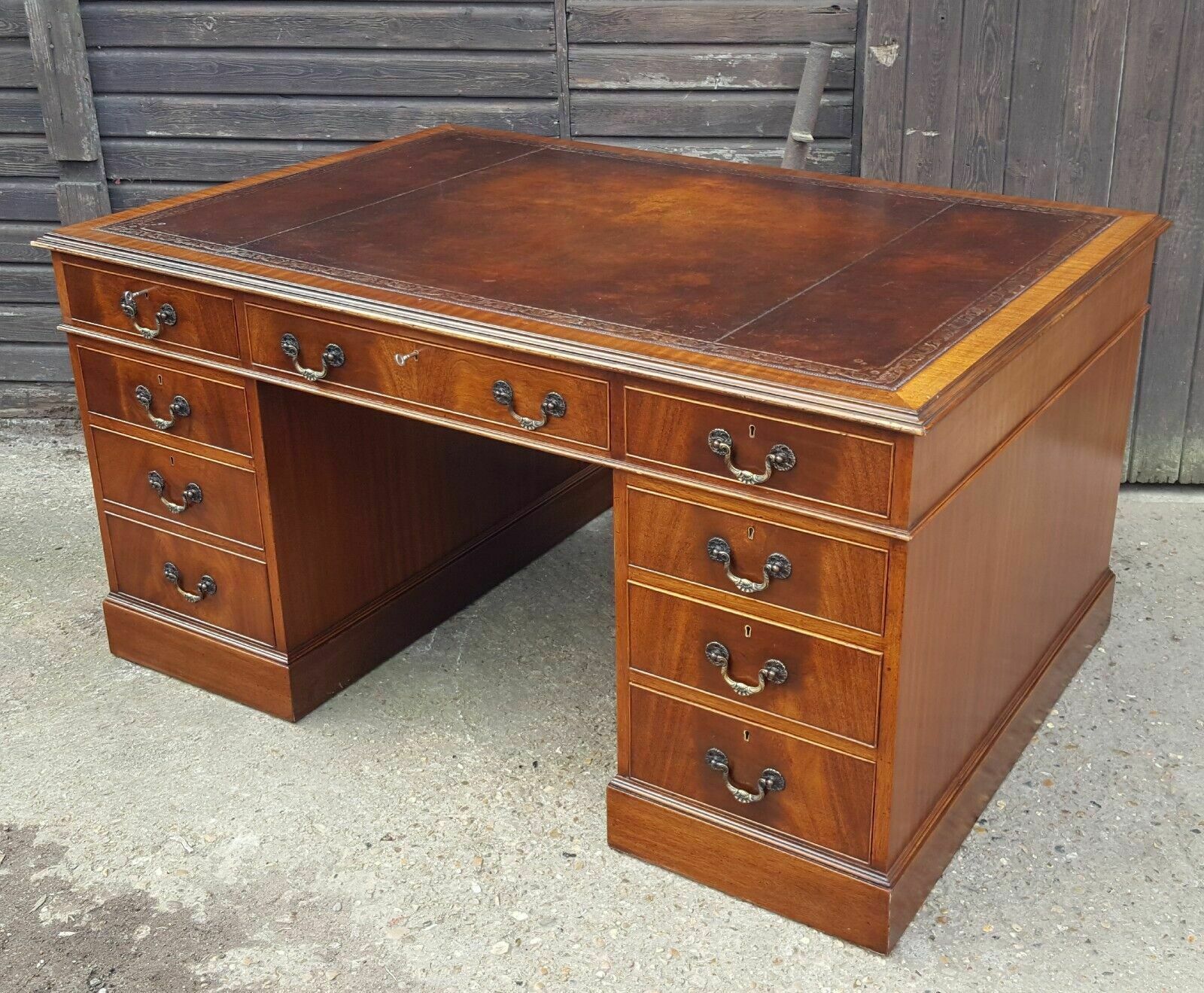 Antique Style Mahogany Partners Desk photo 1595.0