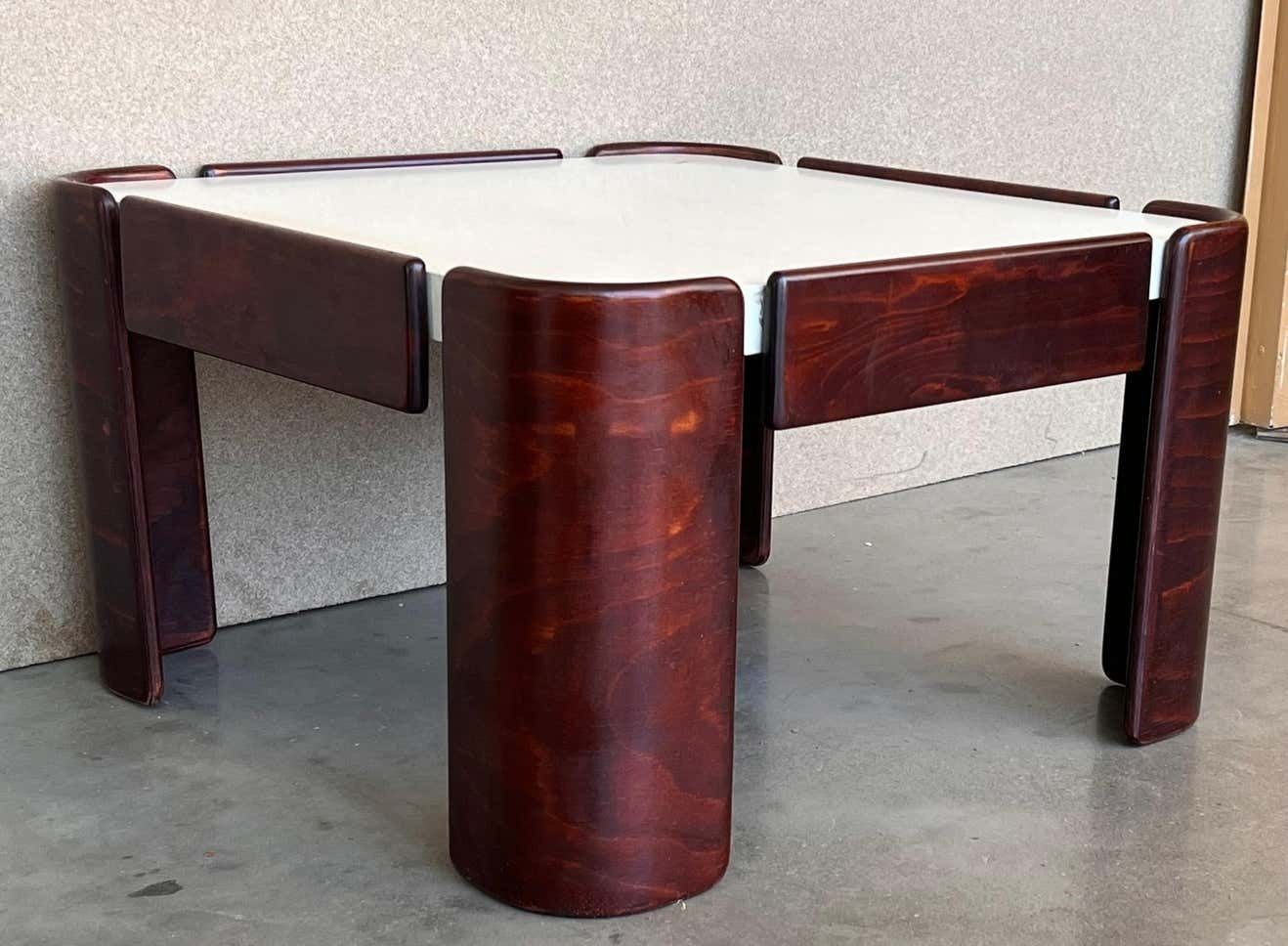 Set Of Mid Century Modern Coffee Tables With Curved Legs And White Top photo buy